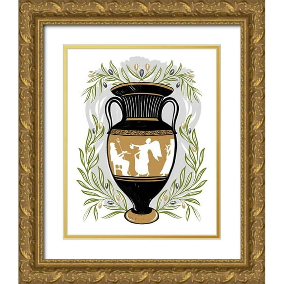 Marr, Laura 15x18 Gold Ornate Wood Framed with Double Matting Museum Art Print Titled - Greek Vases II