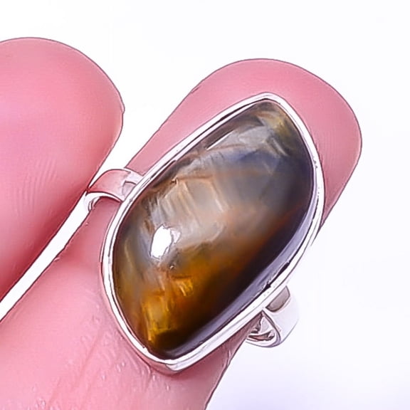 Marra Mamba Jasper Handmade Gemstone 925 Sterling Silver Jewelry Ring s.8 A327, Christmas Gift, Gemstone Silver Jewelry, Jasper Ring, New Year Sale