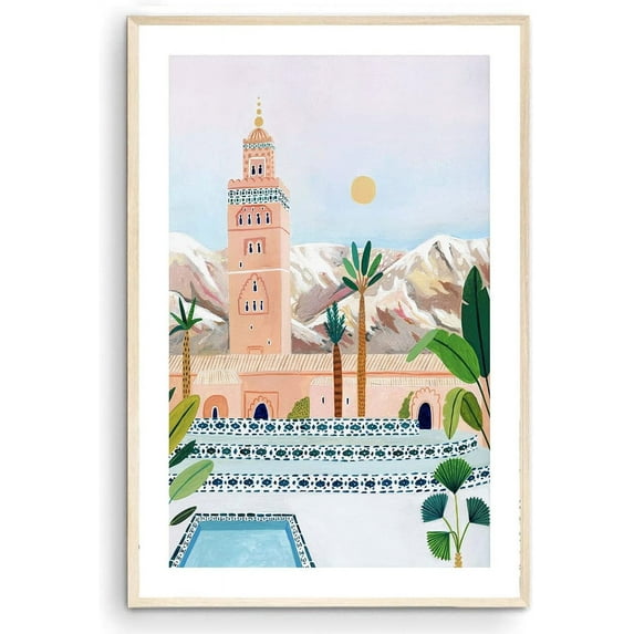 Marrakech Art Print, Morocco Art Print, Marrakech Poster, Travel Print, Travel Poster, Moroccan Decor, Housewarming Gift (Unframed) (20x30)
