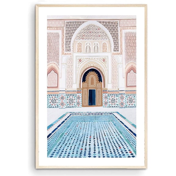 Marrakech Art Print, Morocco Art Print, Medersa Ben Youssef, Travel Print, Travel Poster, Moroccan Decor, Housewarming Gift (Unframed) (24x36)