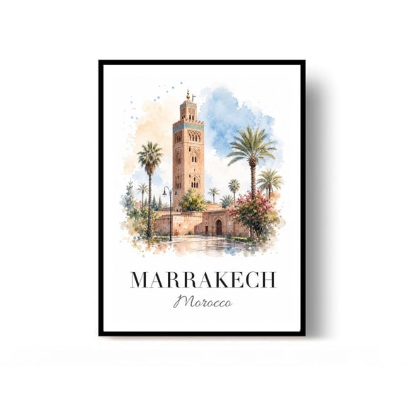 Marrakech Morocco Travel Print Wall Decor