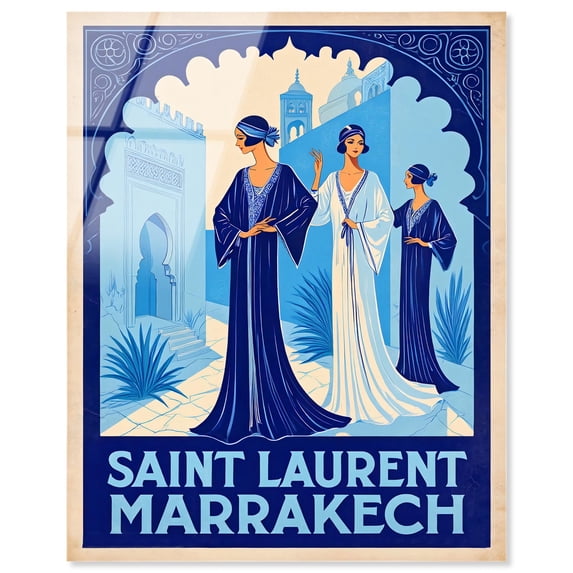 Marrakech Mystique Acrylic Print Retro Fashion Decor by Art Remedy, Ready to Hang, 16 x 20