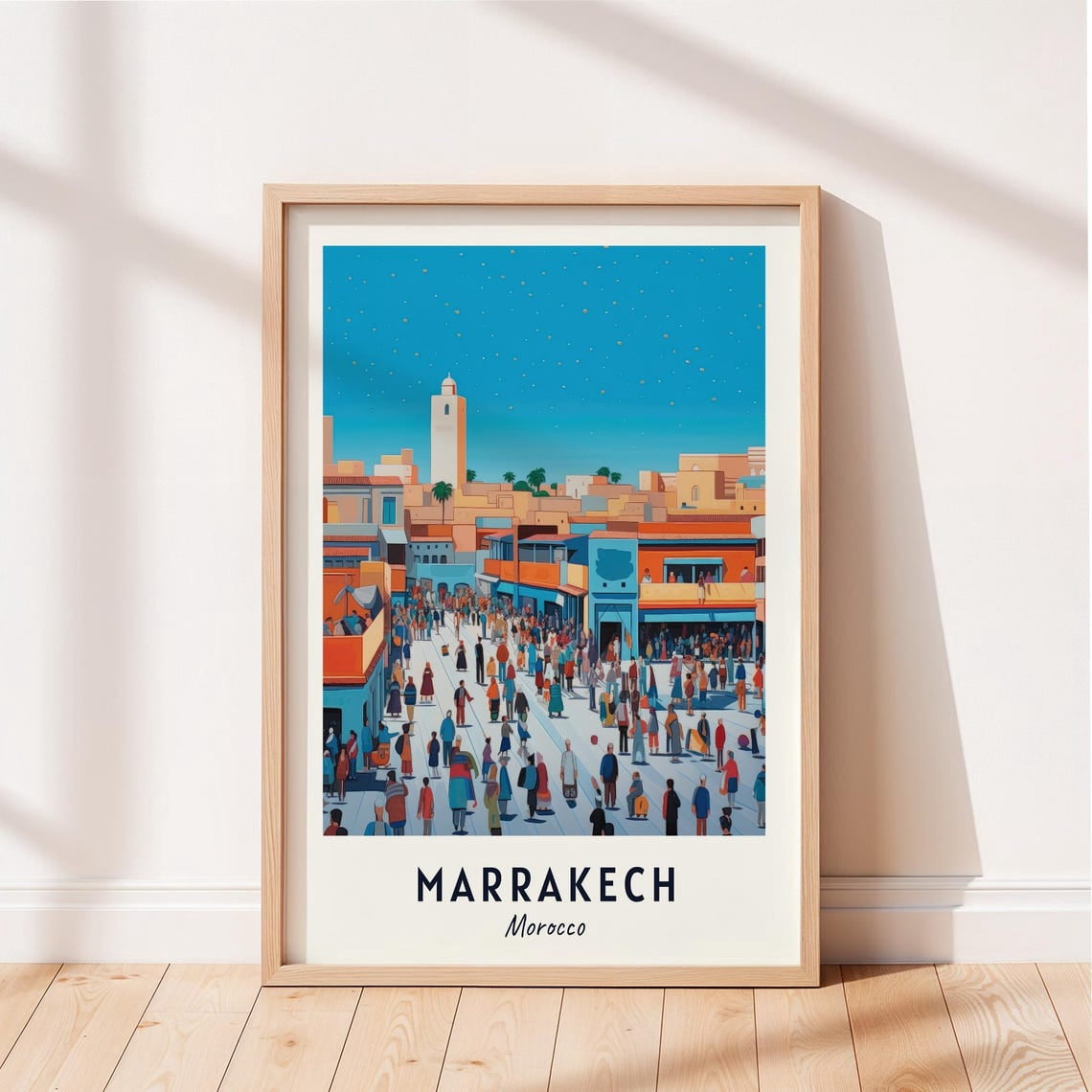Marrakech Travel Jemaa El Fnaa Square Morocco Cityscape Poster, Travel ...