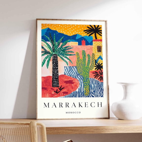 Marrakech Travel Moroccan Medina Wall Art, Unframed Paper Print