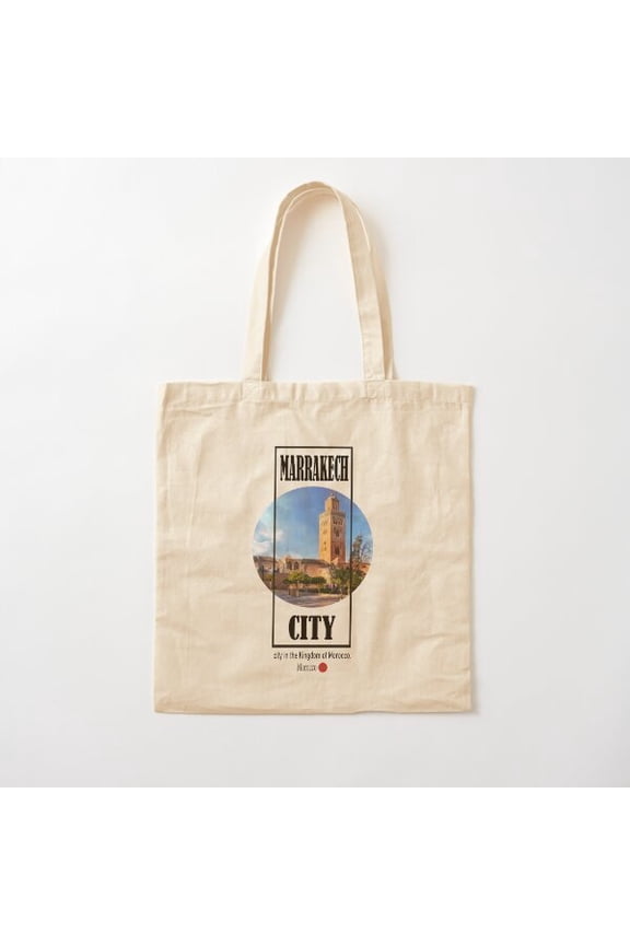 Marrakesh City Canvas Tote Bags, Reusable Shopping Bag