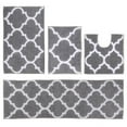 thumbnail image 1 of Marrakesh Collection 100% Polyester  4 Piece Set (17' x 24' | 20' x 20' | 21' x 34' | 20' x 60') Bath Rug Set in Silver, 1 of 1
