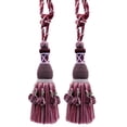 thumbnail image 1 of DECOPRO Marrakesh Collection Tassel Curtain and Drapery with Beaded Poms Tassel Tieback, Tassel Length 10" (25cm) Spread 30" (76cm) #TBRW10, Holly Red #VL01 (Wine Red, Pine Green, Pure White) Set of 2, 1 of 2