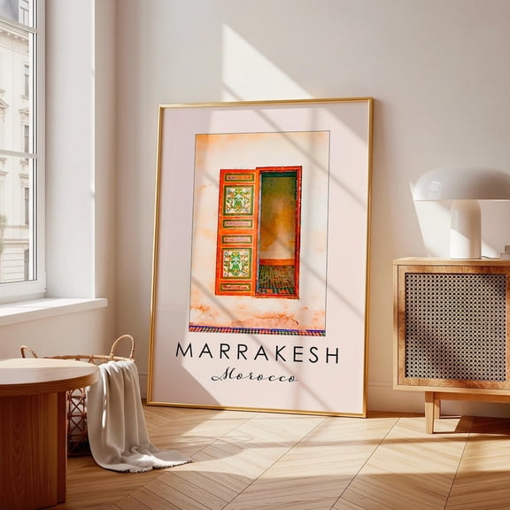 Marrakesh Doorway Art Poster, Morocco Travel Decor, Unframed Poster Size 16x24