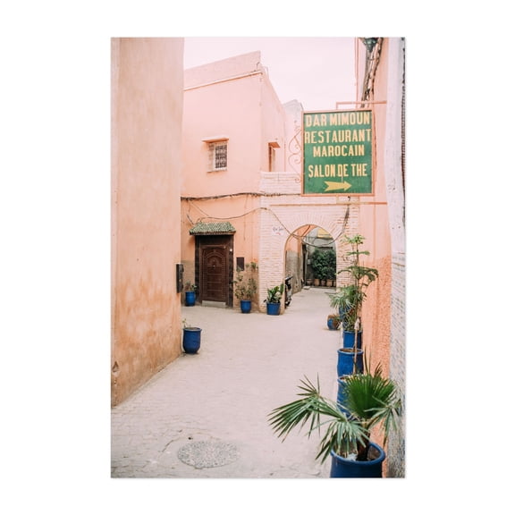 Marrakesh Souks - Marrakesh Marrakesh-Safi Morocco Photography Architecture Travel Poster Street Photography Vintage Botanical City Pastel Unframed Wall Art Print 4 x 6 inches
