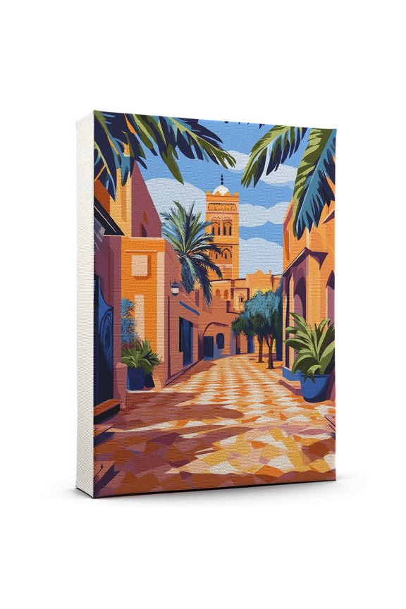 Marrakesh Vintage Travel Canvass, Morocco Canvas Wall Art, Marrakesh Canvas Wall Art, Morocco Wall Art Picture Print Decor - 105AZ850