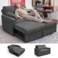 thumbnail image 1 of Marrber 51.6" Convertible Pull-Out Sofa Bed Sleeper Loveseat with Backrest, suitable for small spaces, corduroy dark gray, 1 of 7