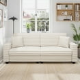 thumbnail image 1 of Marrber 79” Oversized Plush Corduroy Loveseat Cloud Sofa, Comfy Extra Deep Seat with Two Pillows and Wide Armrests for Living Room, Apartment, Sturdy, Beige, 1 of 8