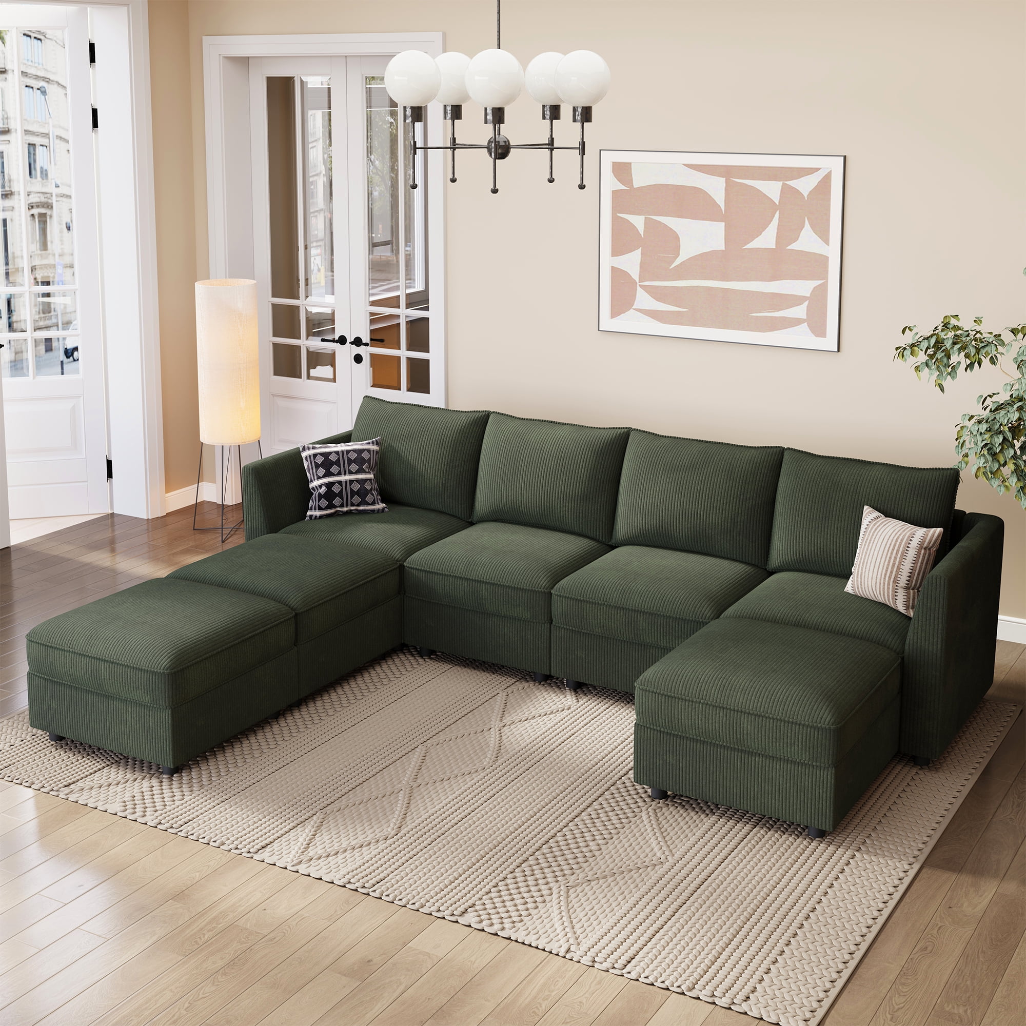 Marrber Convertible Modular Sectional Couches with Reversible Storage