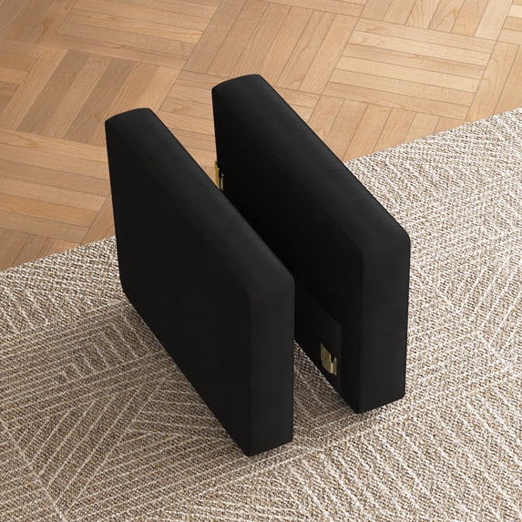 Marrber Pair of Armrests for Modular Sectional Sleeper Sofa, Velvet Black