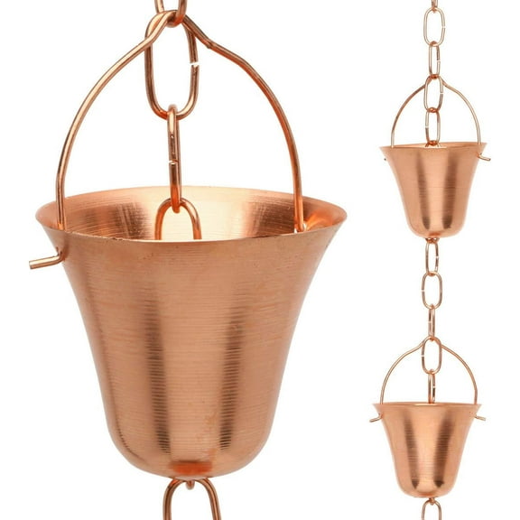 Marrgon Copper Rain Chain - Bell - 6.5'