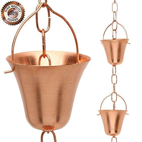 Marrgon Copper Rain Chain - Bell - 8.5'