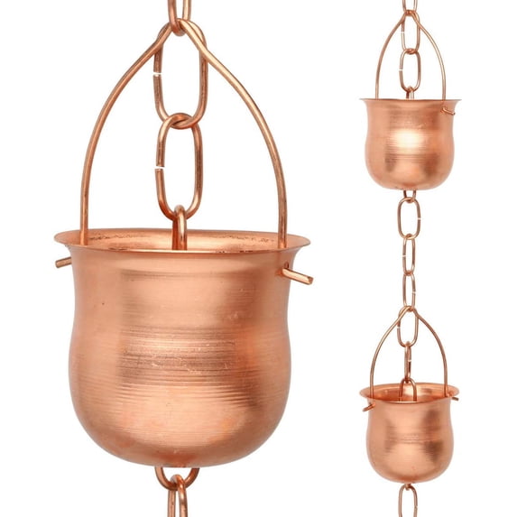 Marrgon Copper Rain Chain - Pot - 6.5'