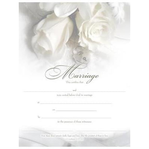 Marriage Certificate (Pk of 6) - Premium, Bronze Foil Embossed