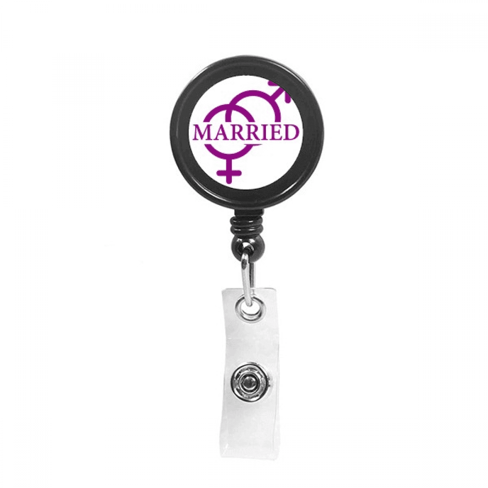 Marriage Faly Status Men Women Retractable Keychain Badge Holder ID Badge