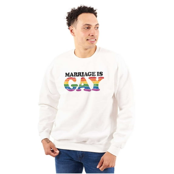 Marriage Is Gay LGBTQ Rights Pride Unisex Plus Fleece Graphic Sweatshirt Brisco Brands 3X