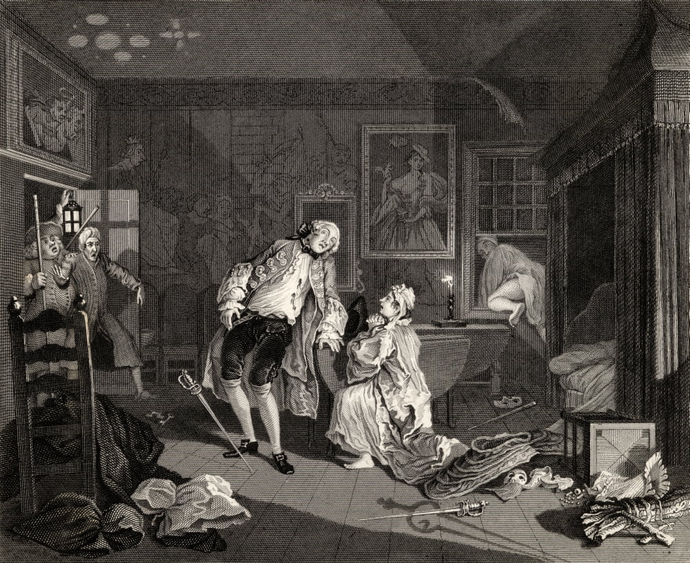Marriage A La Mode Death Of The Earl From The Original By Hogarth From The Works Of Hogarth Published London 1833 Canvas Art - Ken Welsh Design Pics (16 x 13)