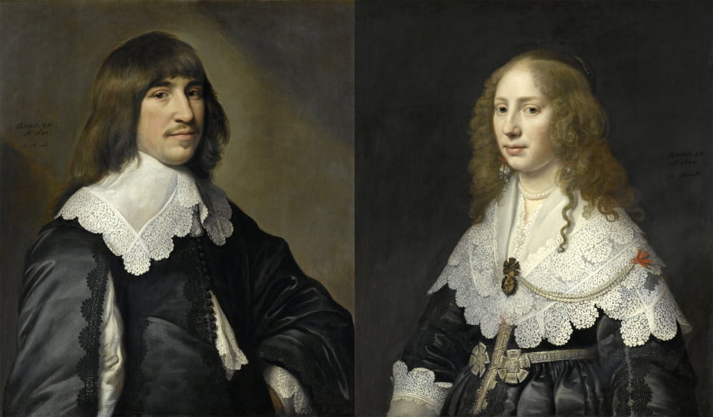 Marriage Portraits Of Henrick Hooft Canvas Art - (24 x 18)