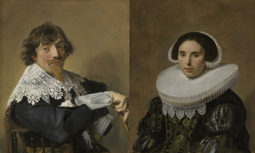 Marriage Portraits Of Nicolaes Hasselaer And His Wife Canvas Art - (36 x 24)