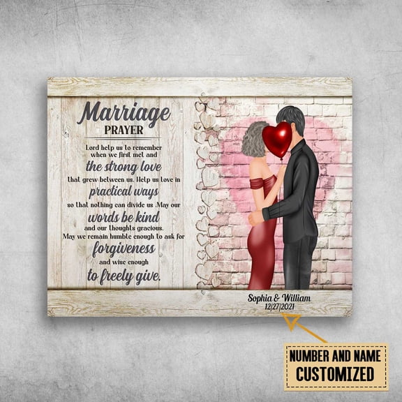 Marriage Prayer, Gift For Couple, Lord Help Us To Remember Customized Personalized NAMENUMBER 11 x 17 Inch Poster