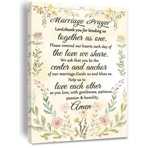 Marriage Prayer Quotes Canvas poster Wall Art Decor Christian Marriage Blessing Print Painting Artwork Home Wall Decoration For Living Room Bedroom Wedding Gifts