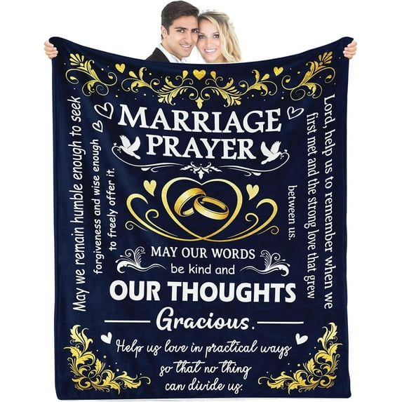Marriage Prayer - Wedding Gifts for Couples 2024, Bridal Shower Gift for Bride to Be, Wedding Gifts for Newlyweds, Anniversary/Wedding/Engagement Gifts for Couple, 60"x80"