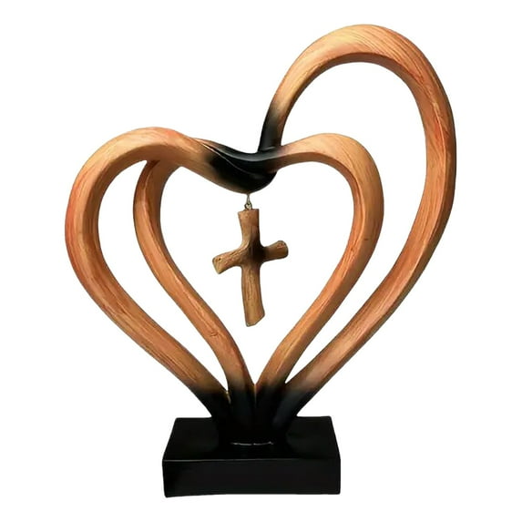 Marriage Takes Three 8.3 x 9.7 Resin Stone Pedestal Table Top Decoration - Valentine's Day Gift Wedding Decoration Handicrafts for Couples (Brown,Silver)