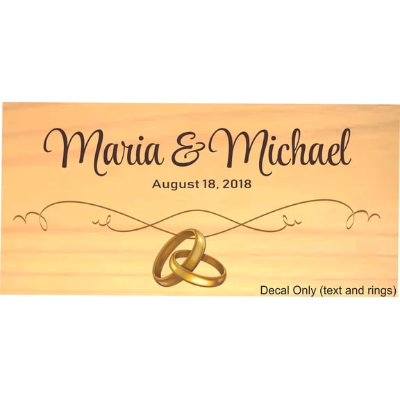 Marriage Wedding Bride Groom Name Customized Wall Decal - Custom Vinyl Wall Art - Personalized Name - Baby Girls Boys Kids Bedroom Wall Decal Room Decor Wall Stickers Decoration Size (15x30 inch)