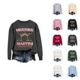 thumbnail image 1 of Married With A Martini Christmas Sweatshirts for Women 2025 Long Sleeve Crewneck Sweatshirt for Matini Lovers Pullover Tops, 1 of 4