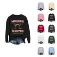 thumbnail image 1 of Married With A Martini Christmas Sweatshirts for Women 2025 Long Sleeve Crewneck Sweatshirt for Matini Lovers Pullover Tops, 1 of 4