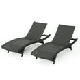 Marrin Outdoor Grey Wicker Chaise Lounge Chairs (Set of 2)