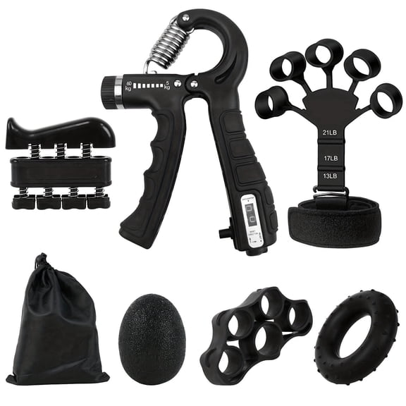 Marrku 6 Piece Hand Grip Strengthener Set with Adjustable Resistance 11-132 lbs and Finger Trainer Tools