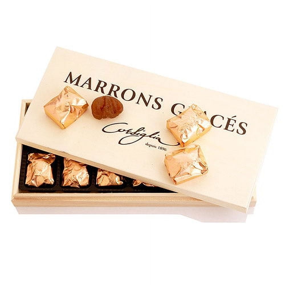 Marrons Glaces in Wooden Box by Corsigilia - 8 Piece (160 gram