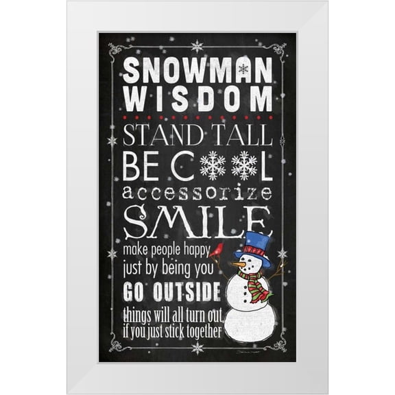 Marrott, Stephanie 10x14 White Modern Wood Framed Museum Art Print Titled - Snowman Wisdom