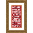 thumbnail image 1 of Marrott, Stephanie 10x18 Gold Ornate Wood Framed with Double Matting Museum Art Print Titled - Reindeer Names, 1 of 4