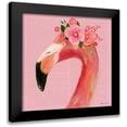 thumbnail image 1 of Marrott, Stephanie 12x12 Black Modern Framed Museum Art Print Titled - Flamingo Flower Face in Pink, 1 of 5