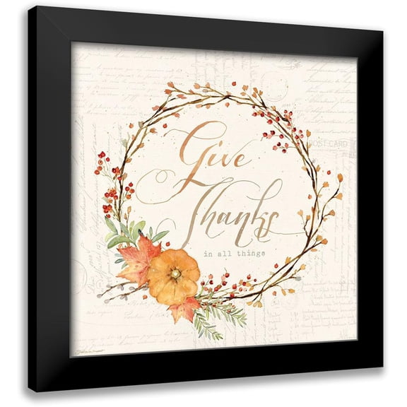 Marrott, Stephanie 12x12 Black Modern Framed Museum Art Print Titled - Give Thanks