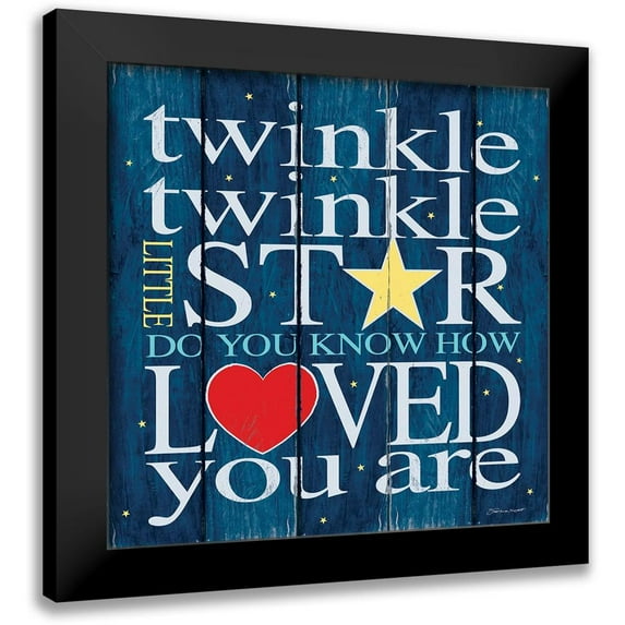Marrott, Stephanie 12x12 Black Modern Framed Museum Art Print Titled - Twinkle Twinkle
