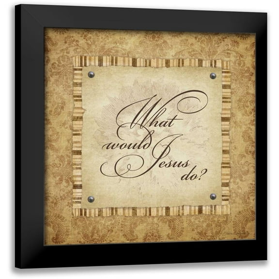 Marrott, Stephanie 12x12 Black Modern Framed Museum Art Print Titled - What Woud Jesus Do