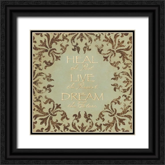 Marrott, Stephanie 12x12 Black Ornate Wood Framed with Double Matting Museum Art Print Titled - Heal Live Dream