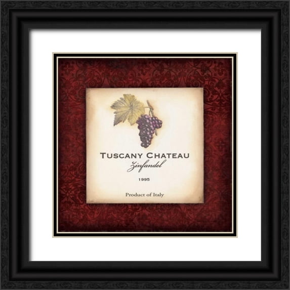 Marrott, Stephanie 12x12 Black Ornate Wood Framed with Double Matting Museum Art Print Titled - Zinfandel