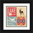 thumbnail image 1 of Marrott, Stephanie 12x12 Black Ornate Wood Framed with Double Matting Museum Art Print Titled - lodge Collage V, 1 of 4