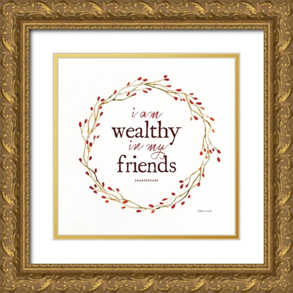Marrott, Stephanie 12x12 Gold Ornate Wood Framed with Double Matting Museum Art Print Titled - I Am Wealthy