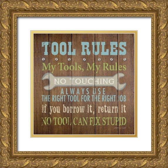 Marrott, Stephanie 12x12 Gold Ornate Wood Framed with Double Matting Museum Art Print Titled - Tool Rules II