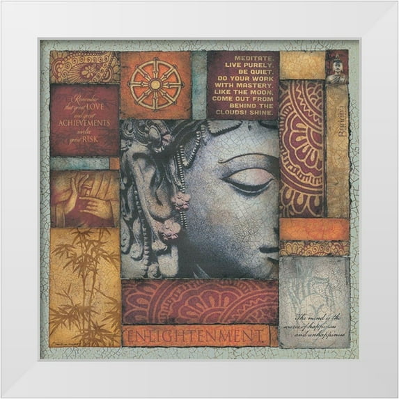 Marrott, Stephanie 12x12 White Modern Wood Framed Museum Art Print Titled - Buddha Tapestry I