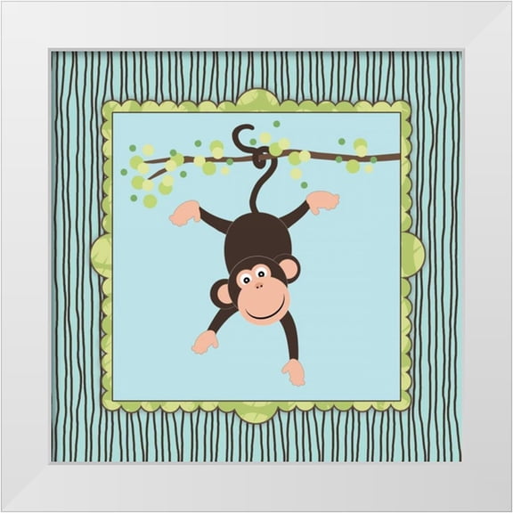 Marrott, Stephanie 12x12 White Modern Wood Framed Museum Art Print Titled - Hanging Monkey I